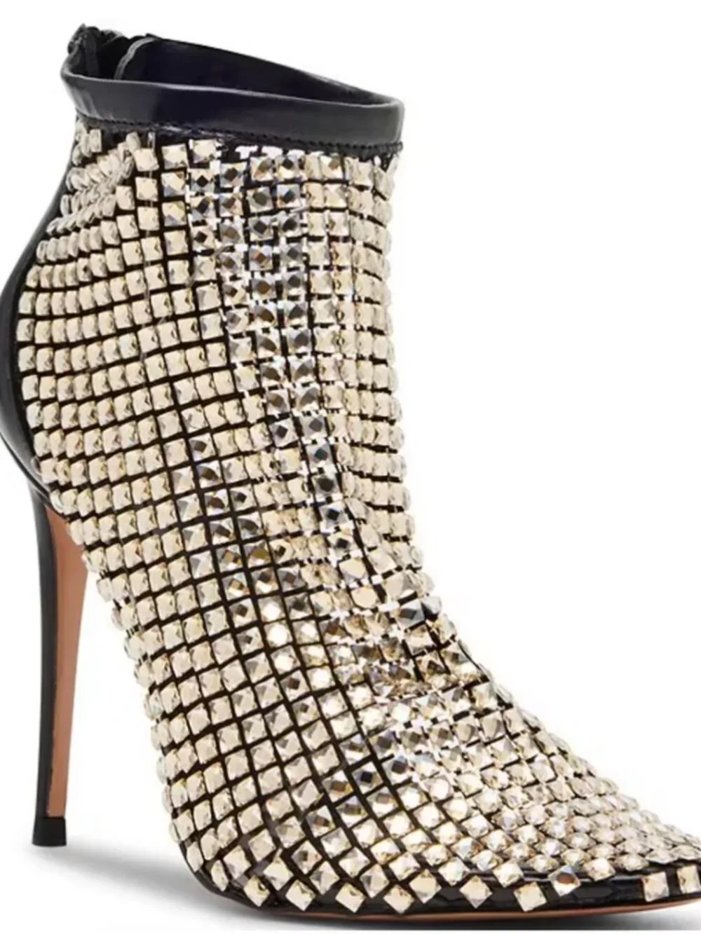 Dancin Mesh Rhinestone Stiletto Dress Booties - Picture 2 of 4